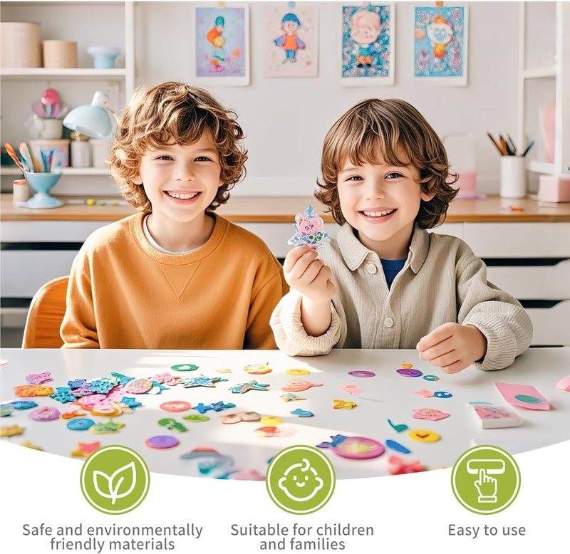 Yncotte 10 Pcs Printable Shrinky Dink Sheets, Safe Environmentally Printable Shrink Plastic Sheet Films Shrink Paper Set with Key Rings, Earring Accessories for Mother's Day, Father's Day Gifts - Image 2